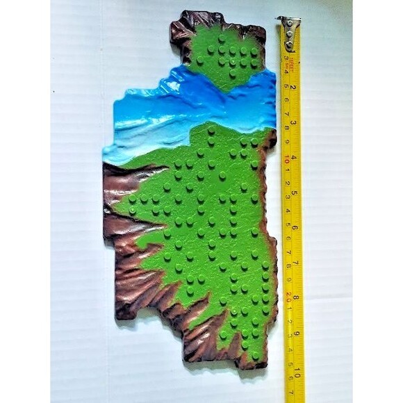 Mega Bloks Terrain Base Plate Silver Edge Water Green Parts - Picture 5 of 5